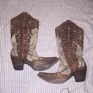 Corral women's overlay snip toe western boots